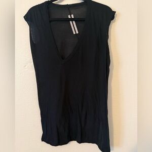 Rick Owens Black Sleeveless Tank Top